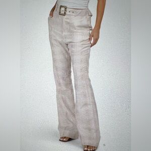 Aqua Blu Silk Blend Victoria Pants with Belt XL/14